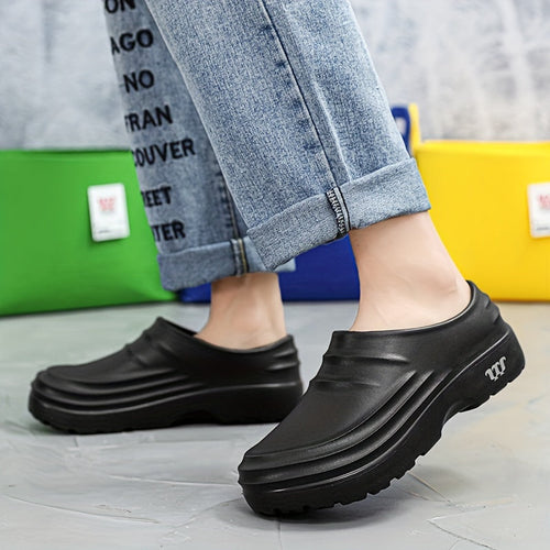 Chunky Sole Slip-On Rubber Clog Shoes