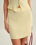 Ribbed Knit Mini Skirt with High Waist