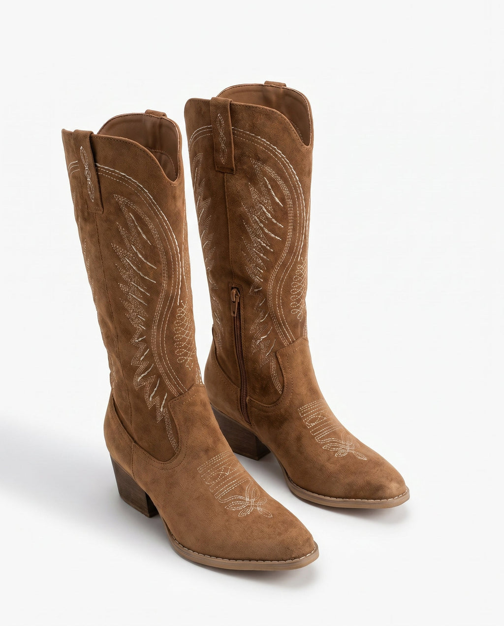 Bottes western brodées montantes jusqu’au genou pour femme