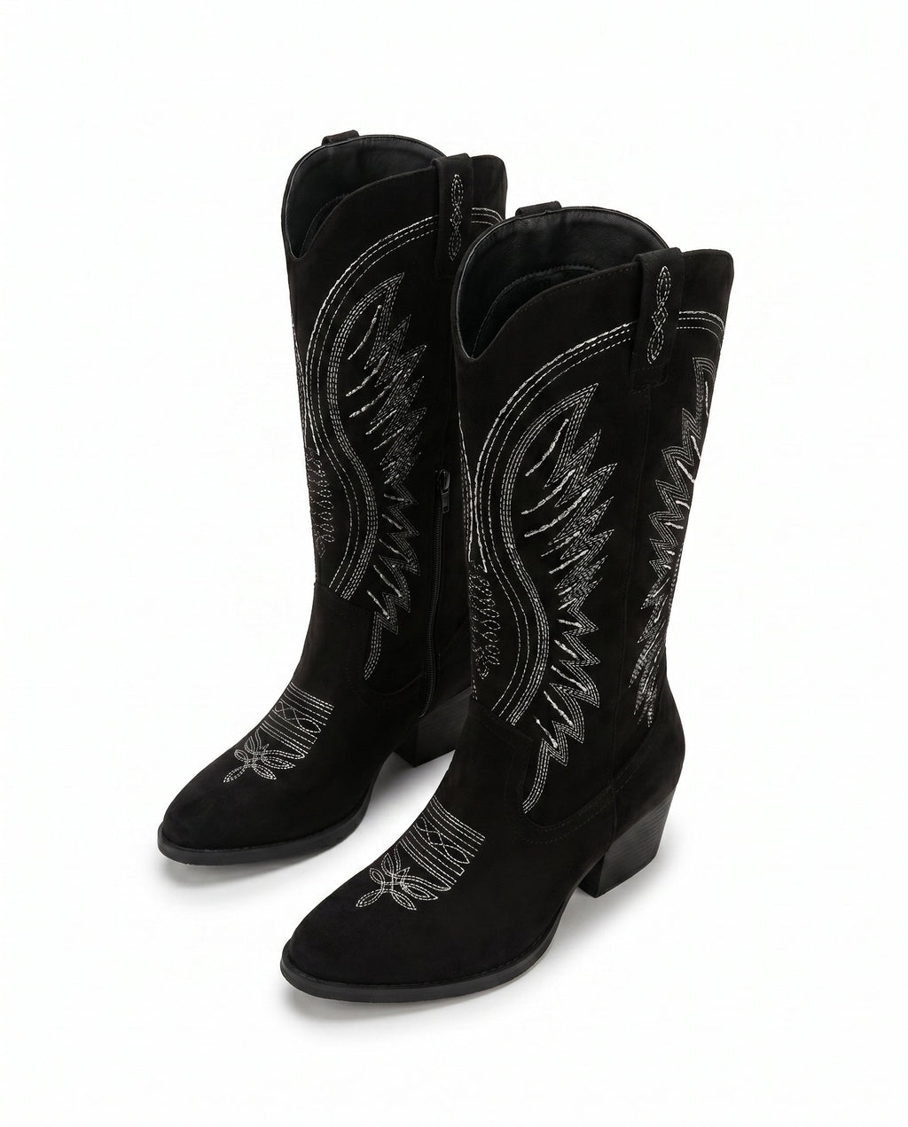 Bottes western brodées montantes jusqu’au genou pour femme