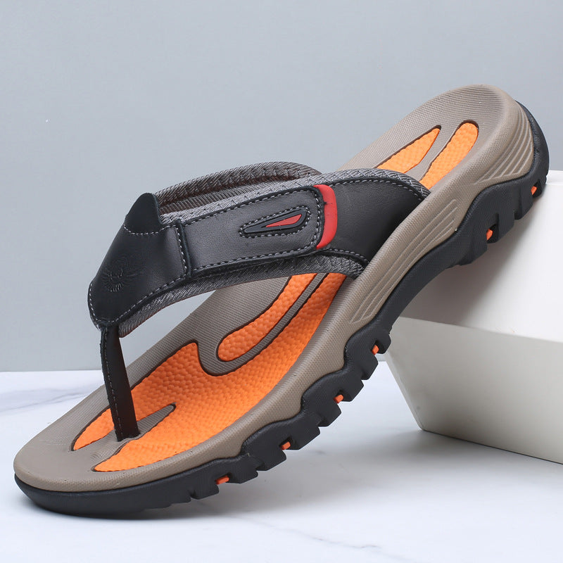 Men's Sport Flip Flops with Textured Grip Sole