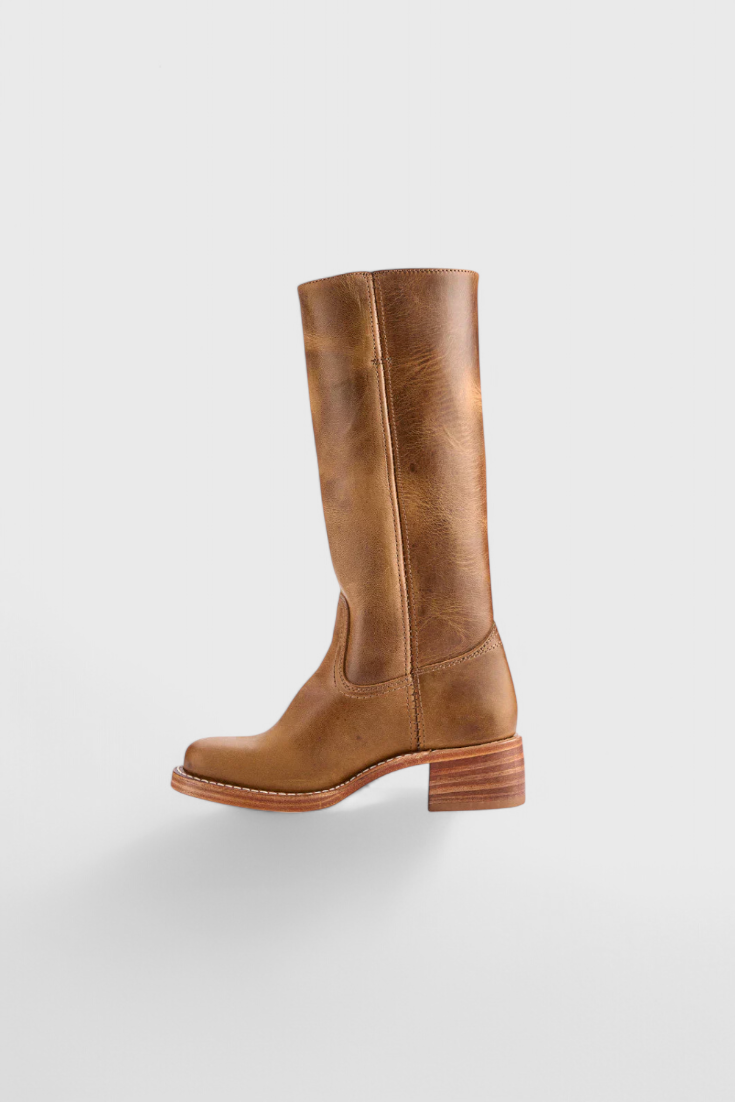 Women's Knee-High Boots with Stacked Block Heel