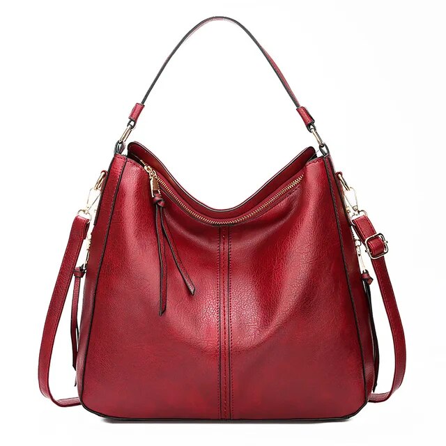 Women's Hobo Bag with Detachable Pouch and Strap