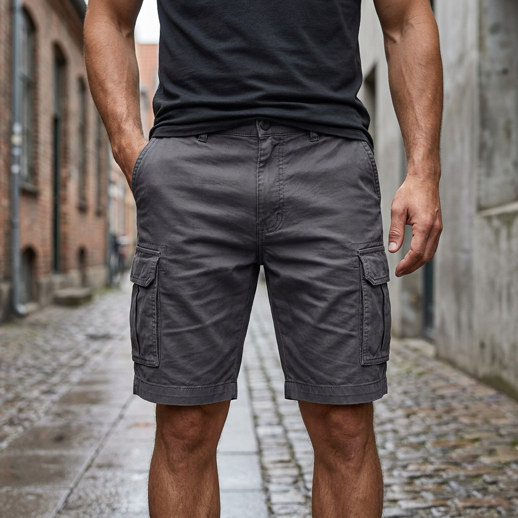 Cotton Cargo Shorts with Utility Side Pockets
