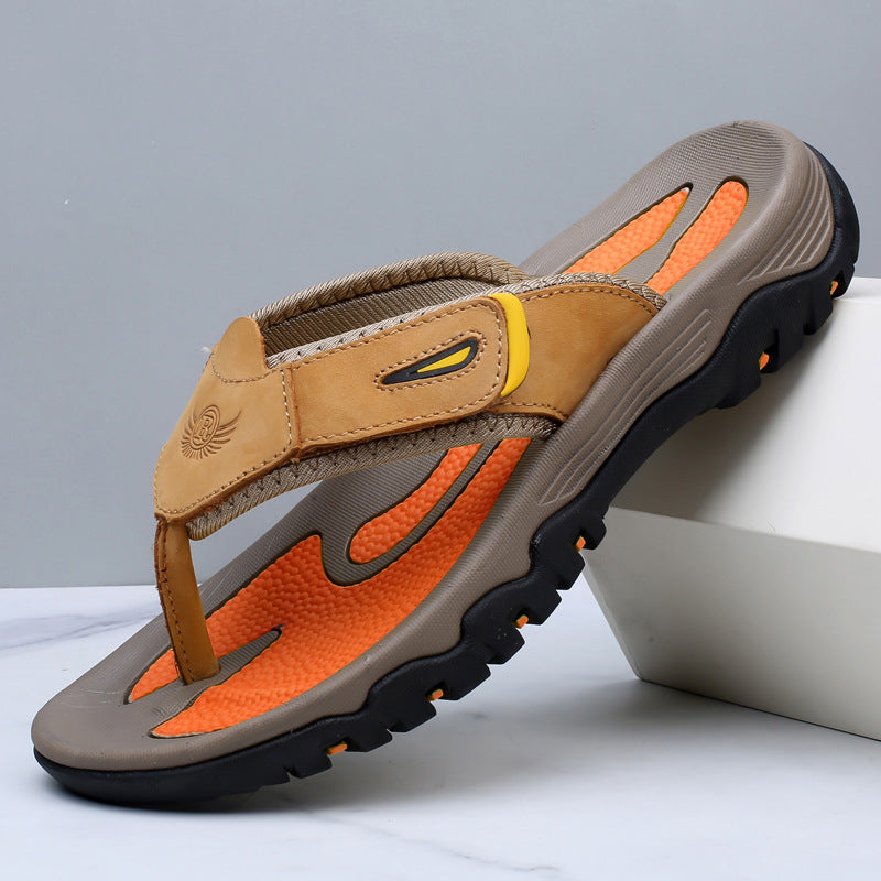 Men's Sport Flip Flops with Textured Grip Sole