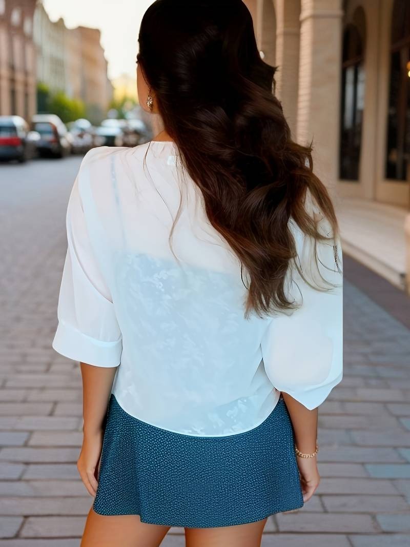 Sheer Tie-Front Cropped Chiffon Cardigan