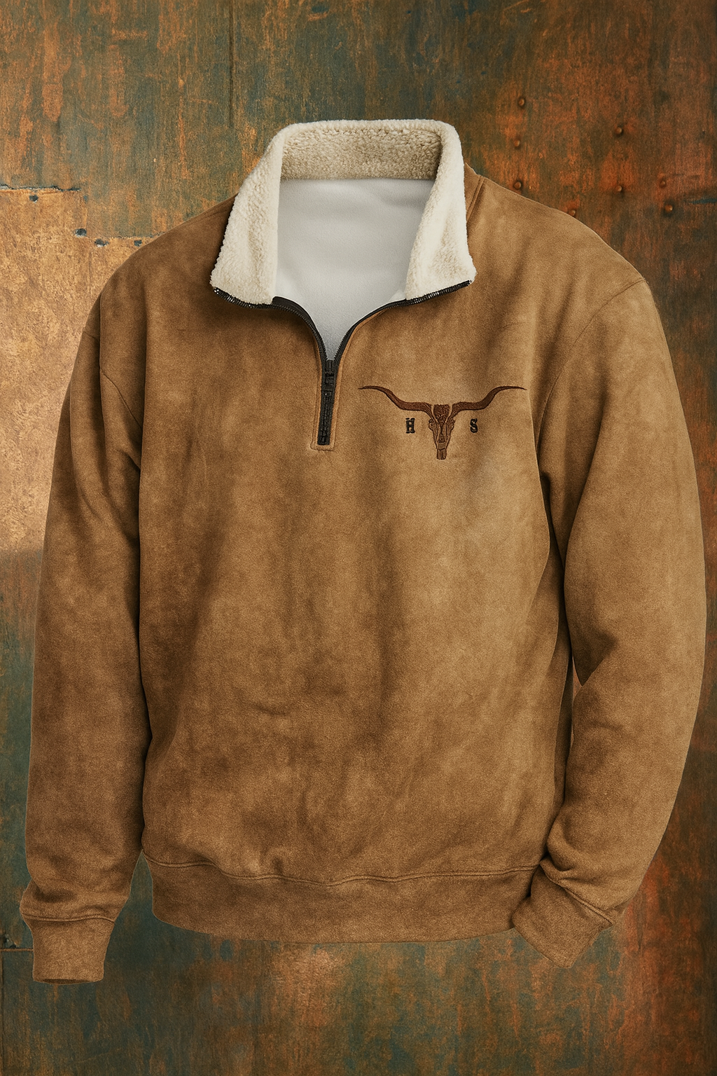 Sweat-shirt vintage pour homme à imprimé aztèque, demi-zip
