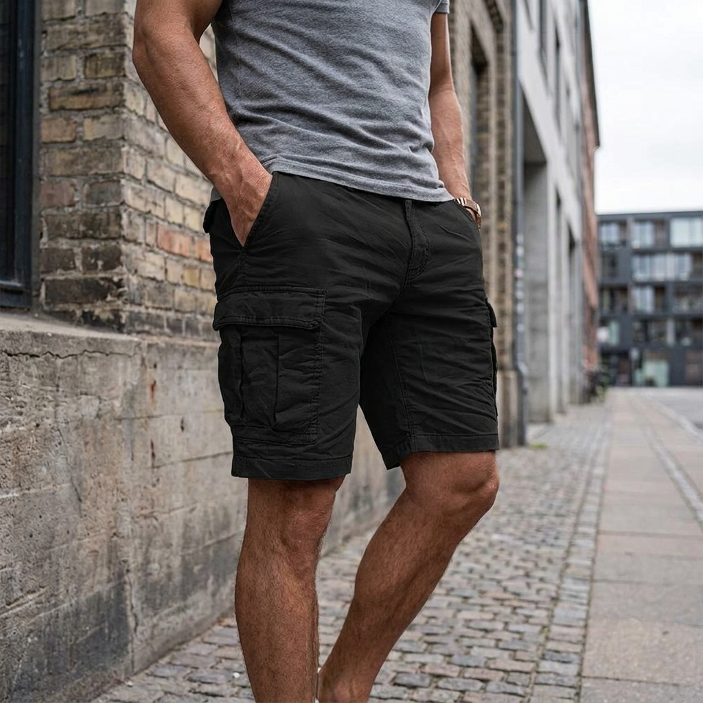 Cotton Cargo Shorts with Utility Side Pockets