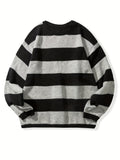 Pull oversize en maille à col rond rayé pour homme