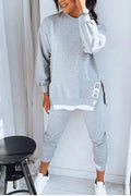 Women's Side Zip Sweatshirt and Jogger Loungewear Set