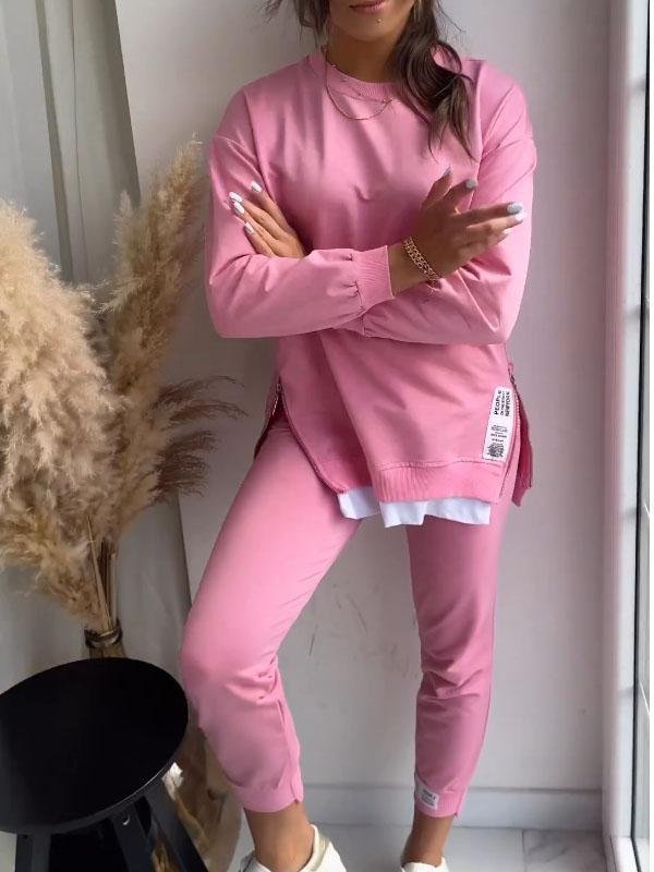 Women's Side Zip Sweatshirt and Jogger Loungewear Set