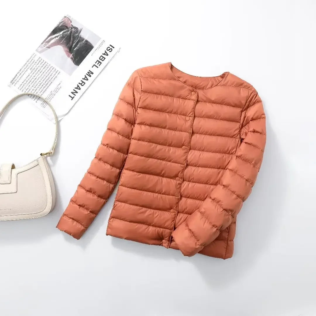 Women's Lightweight Collarless Quilted Puffer Jacket