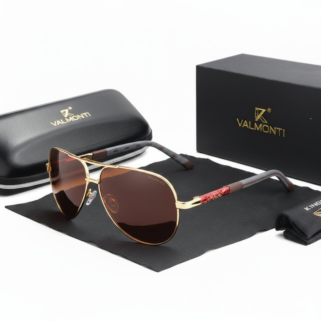 Lunettes de soleil aviateur polarisées avec verres miroirs