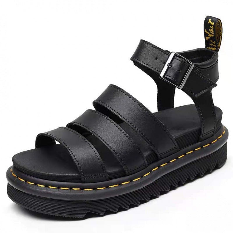 Multi-Strap Buckle Chunky Platform Sandals