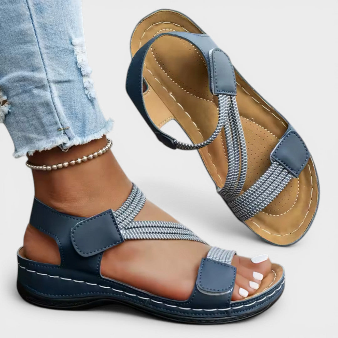 Adjustable Cross-Strap Comfort Wedge Sandals