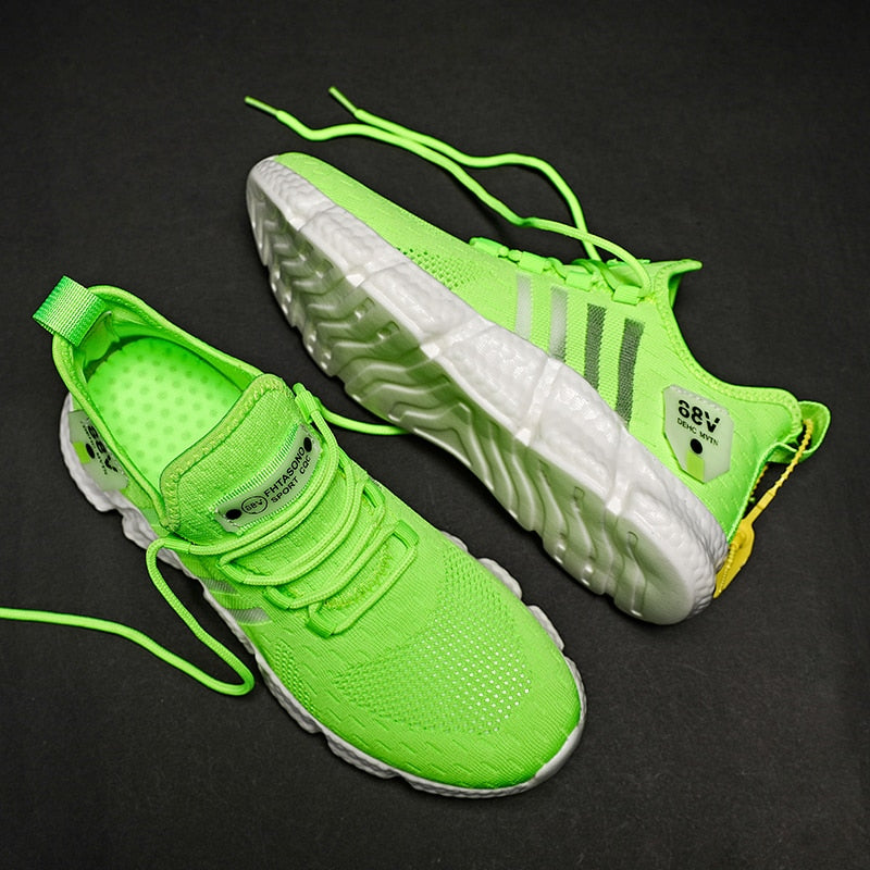 Knit Running Sneakers with Chunky Sole Design