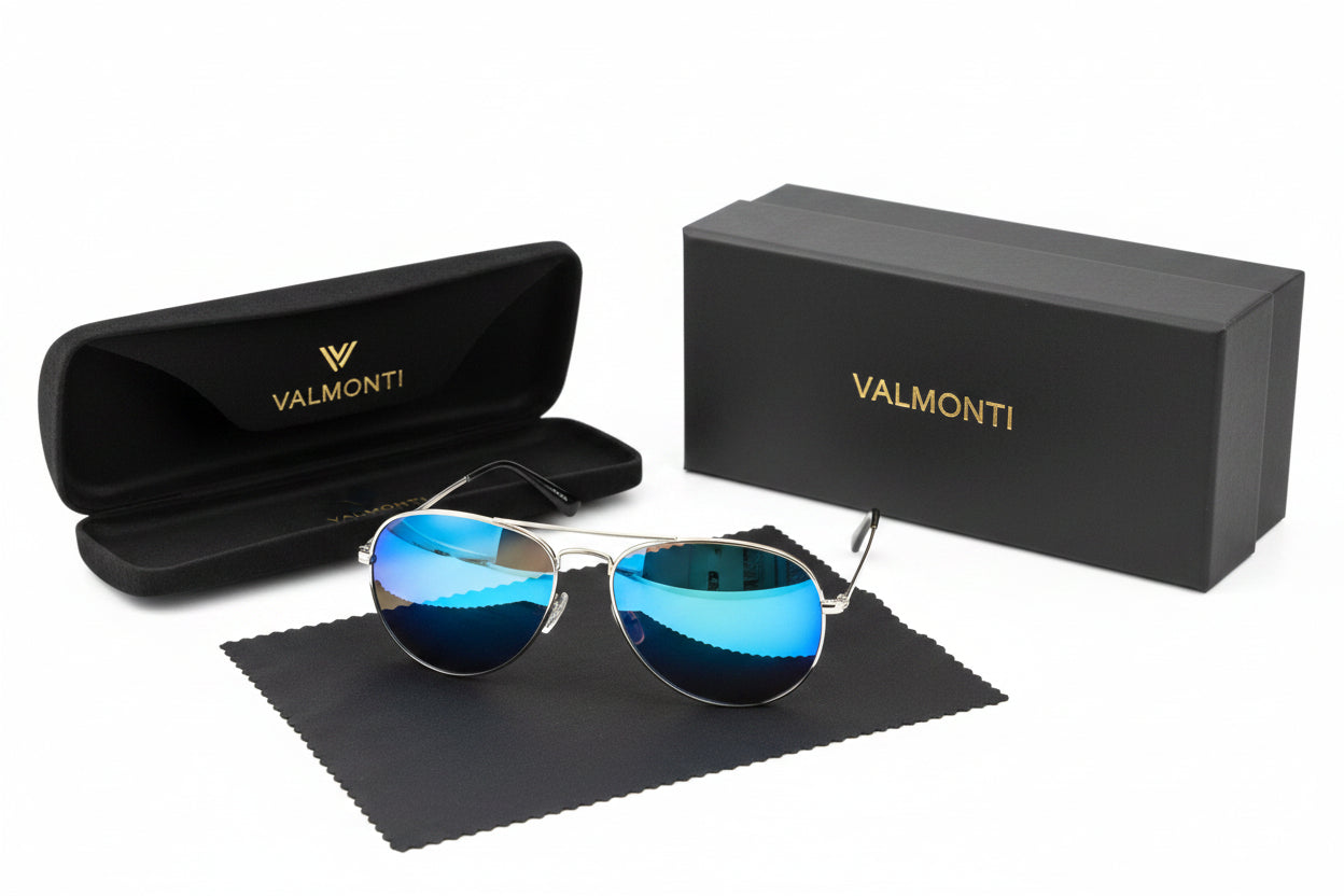 Polarized Aviator Sunglasses with Mirrored Lens