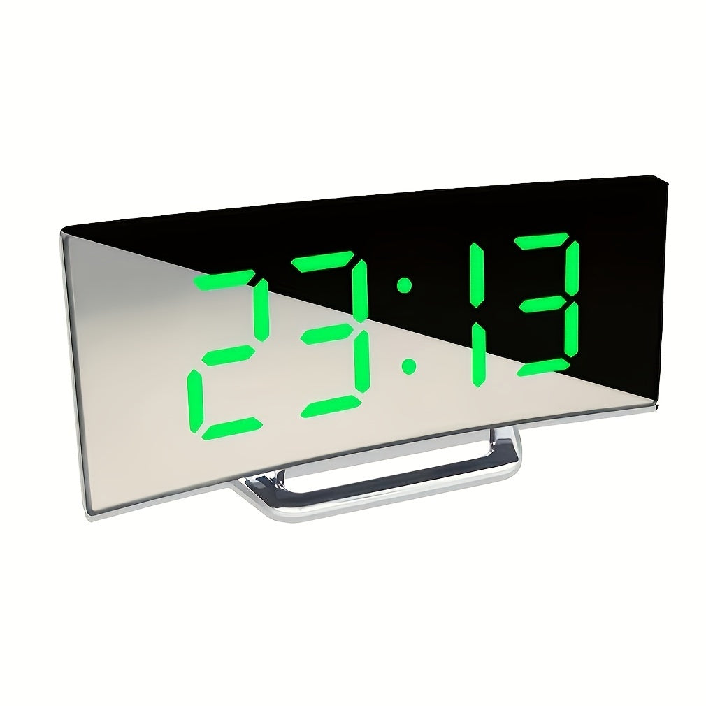 Mirror Finish Digital LED Alarm Clock with Time Display
