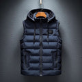 Gilet matelassé rembourré à capuche pour homme avec poches zippées