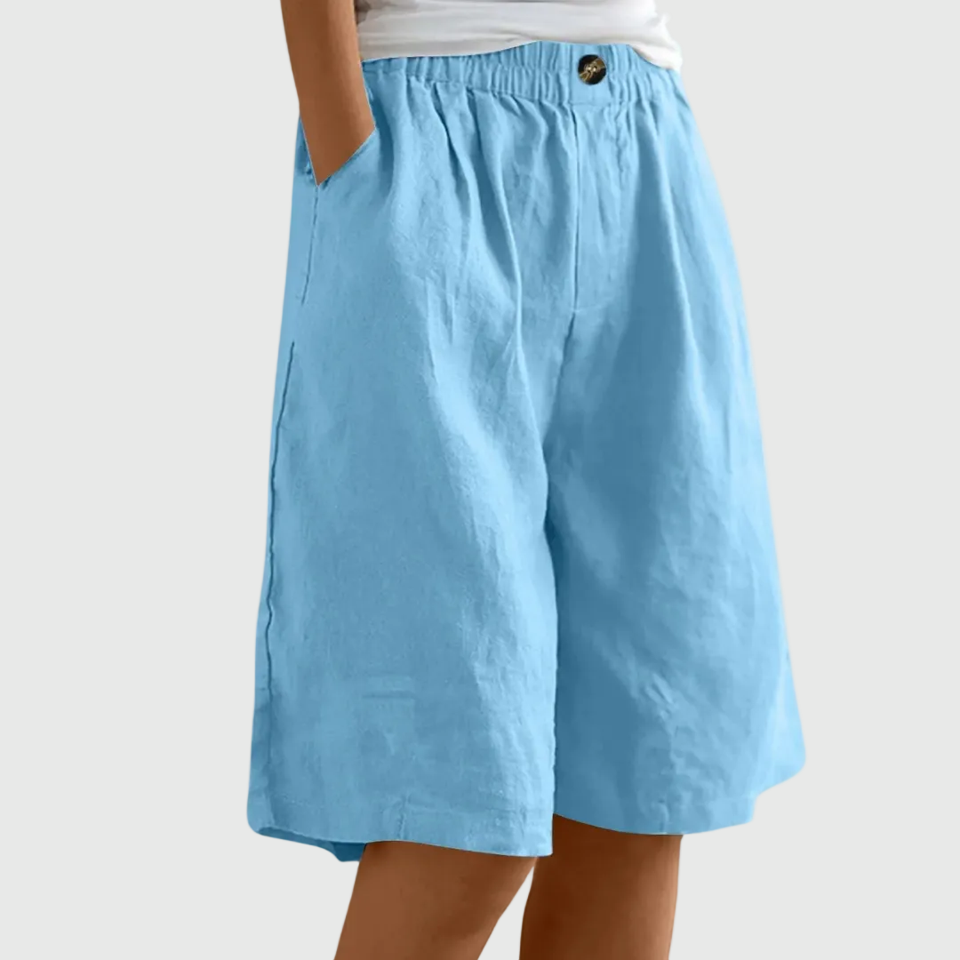 Short bermuda ample à jambes larges avec taille élastique