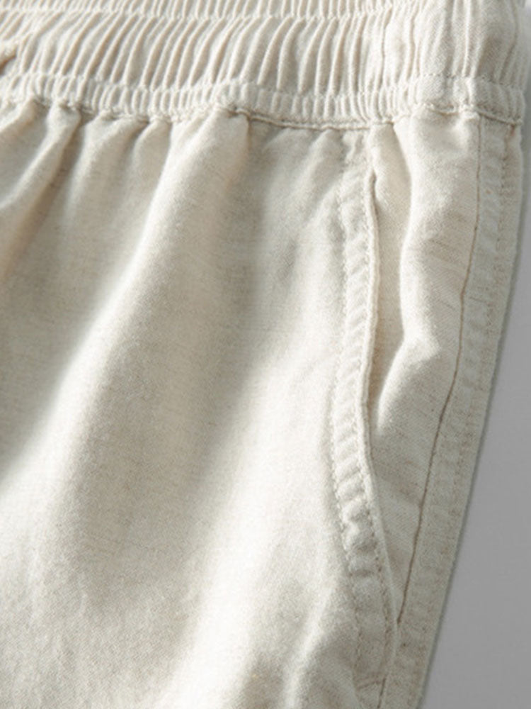 Linen Blend Shirt and Drawstring Trousers Co-Ord Set