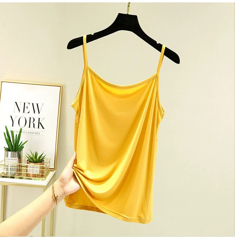 Women's Scoop Neck Spaghetti Strap Jersey Cami Top
