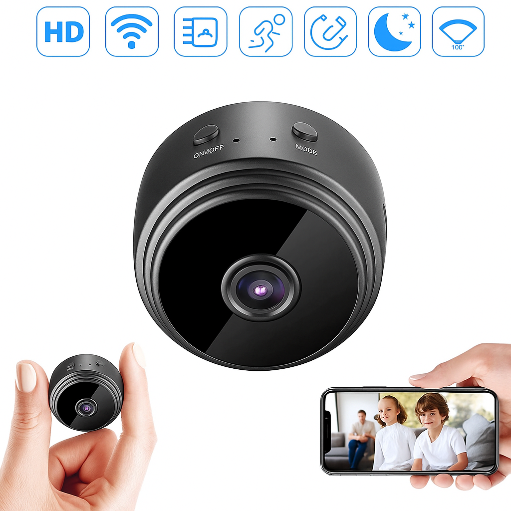 Mini WiFi Security Camera with Night Vision and App