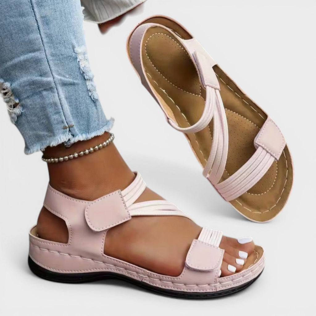 Adjustable Cross-Strap Comfort Wedge Sandals