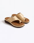 Metallic Toe Loop Platform Slide Sandals
