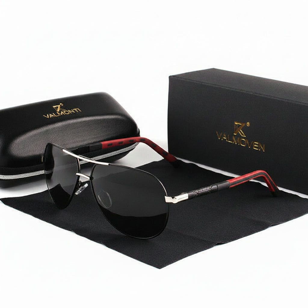Lunettes de soleil aviateur polarisées avec verres miroirs