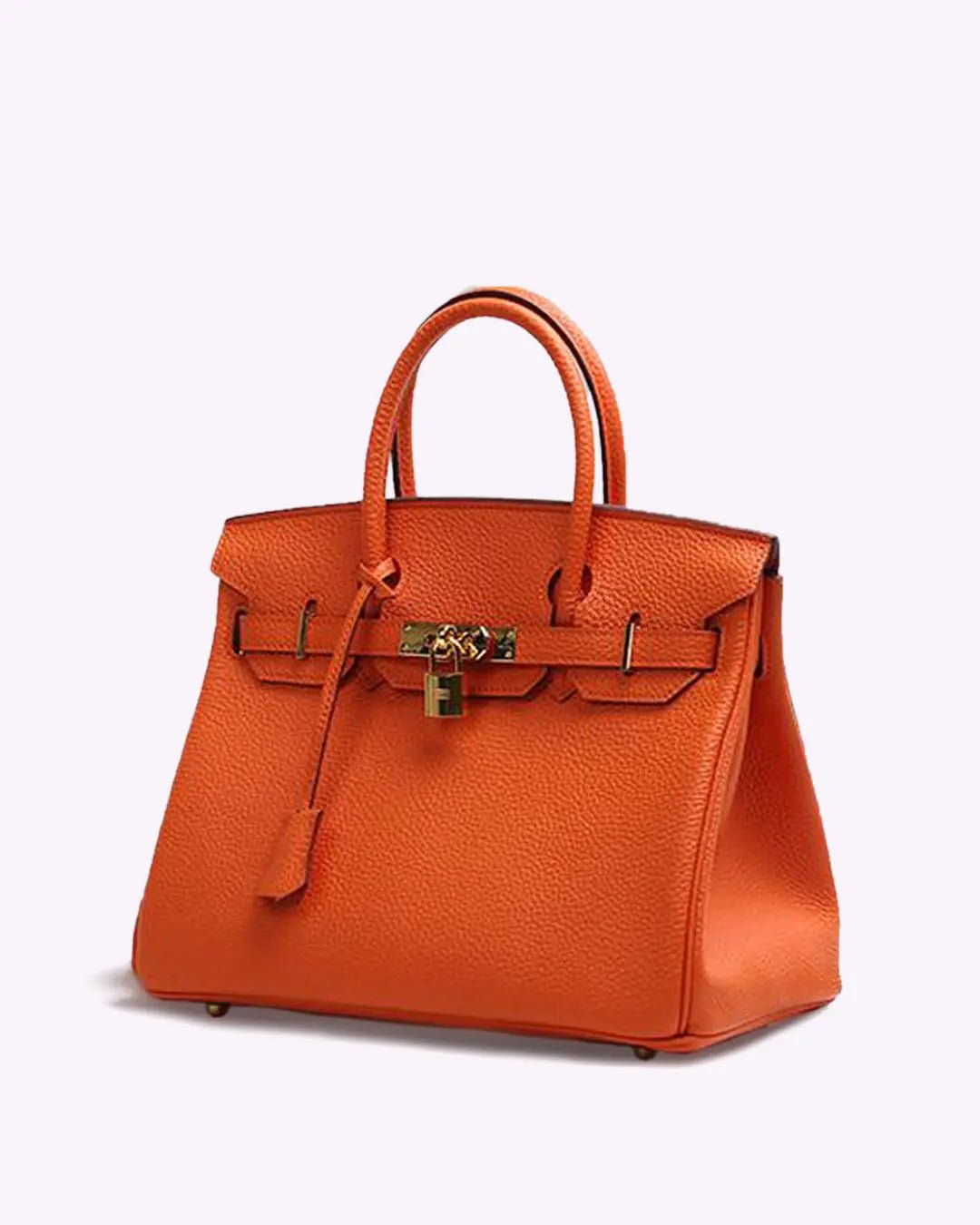 Structured Turn-Lock Tote Bag with Padlock Detail