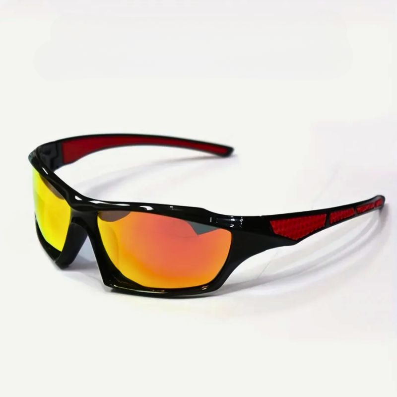 Polarized Sports Wrap Sunglasses with Mirrored Lens