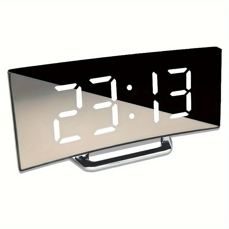 Mirror Finish Digital LED Alarm Clock with Time Display