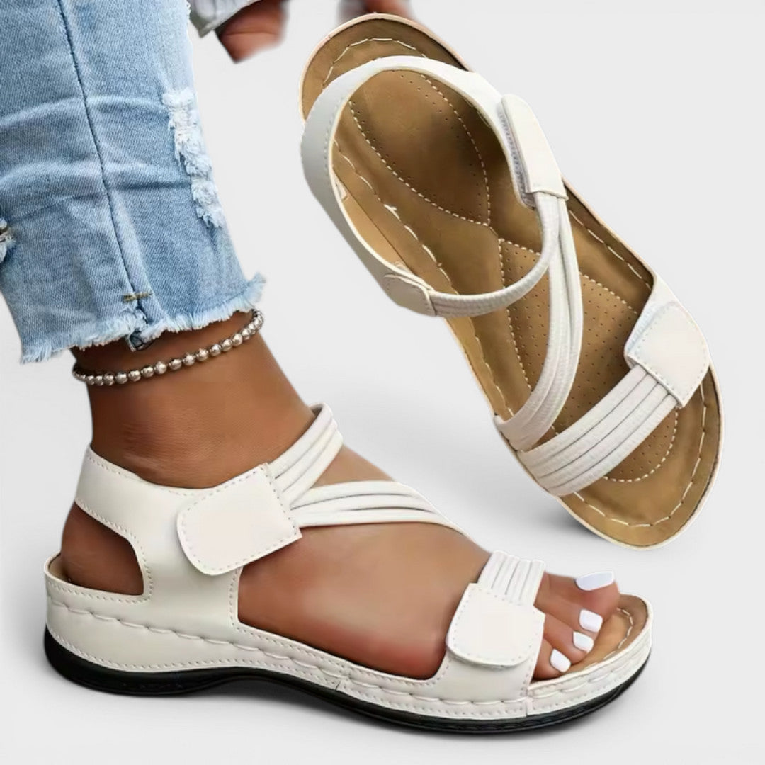 Adjustable Cross-Strap Comfort Wedge Sandals