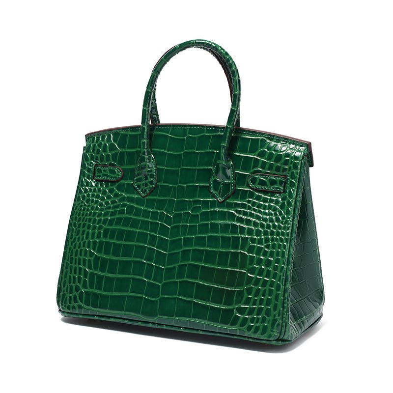 Structured Turn-Lock Tote Bag with Padlock Detail
