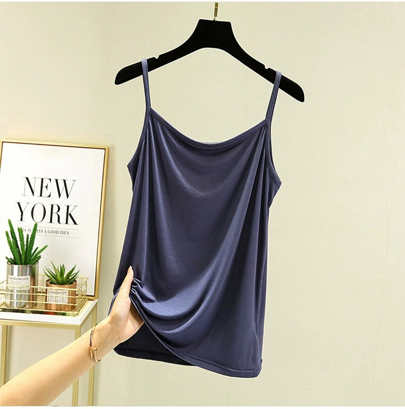 Women's Scoop Neck Spaghetti Strap Jersey Cami Top