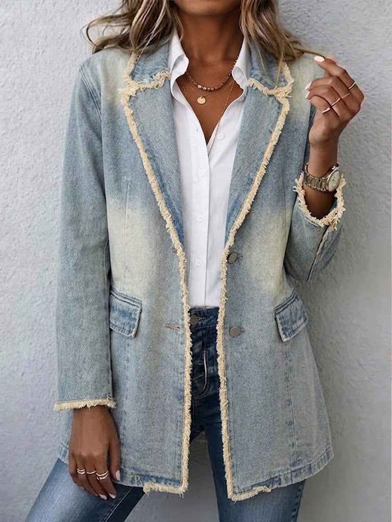 Veste longue contrastée pour femme