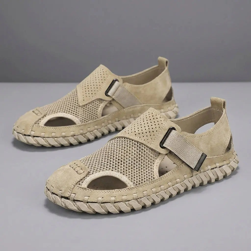 Sandales de sport pour homme en daim avec bride Velcro