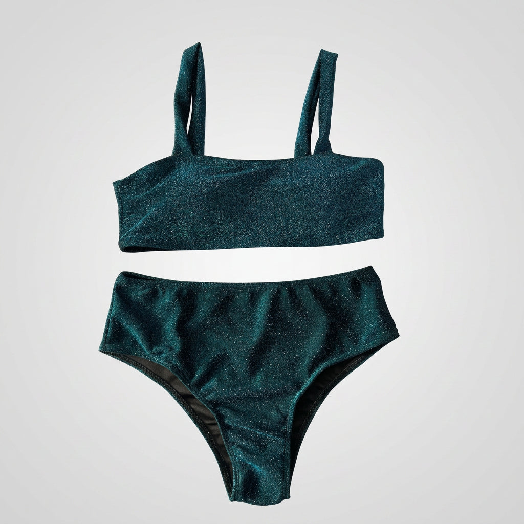 Bikini Set – Glitter High Waist Strap Style