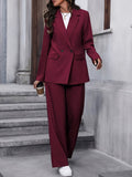 Women's Oversized Blazer Wide-Leg Trouser Suit Set