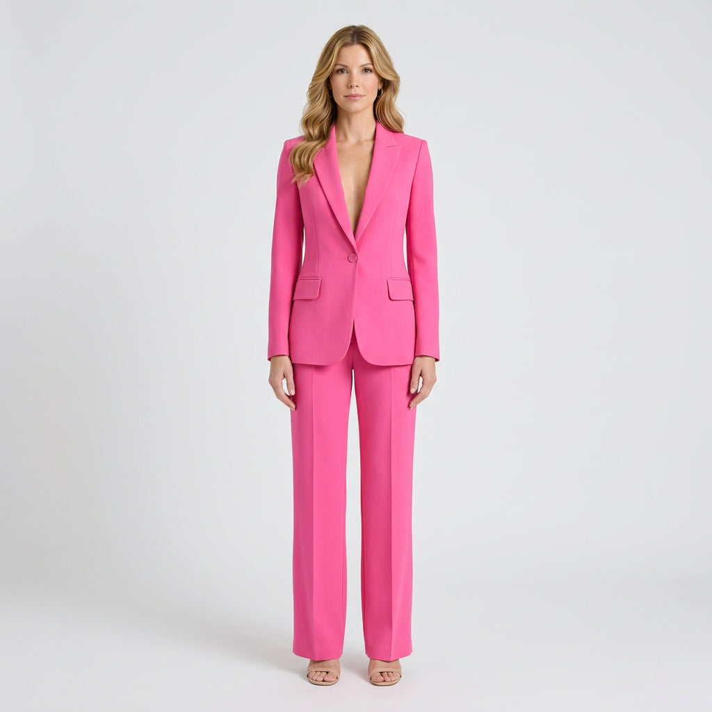 Tailored Blazer Co-Ord Set – Single Button Straight Leg Style