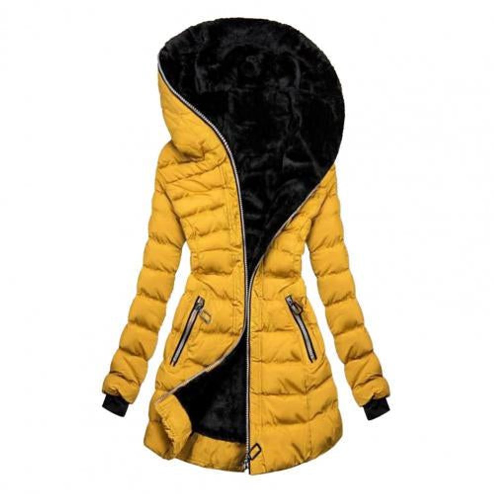 Women's Fleece-Lined Asymmetric Zip Quilted Puffer Coat