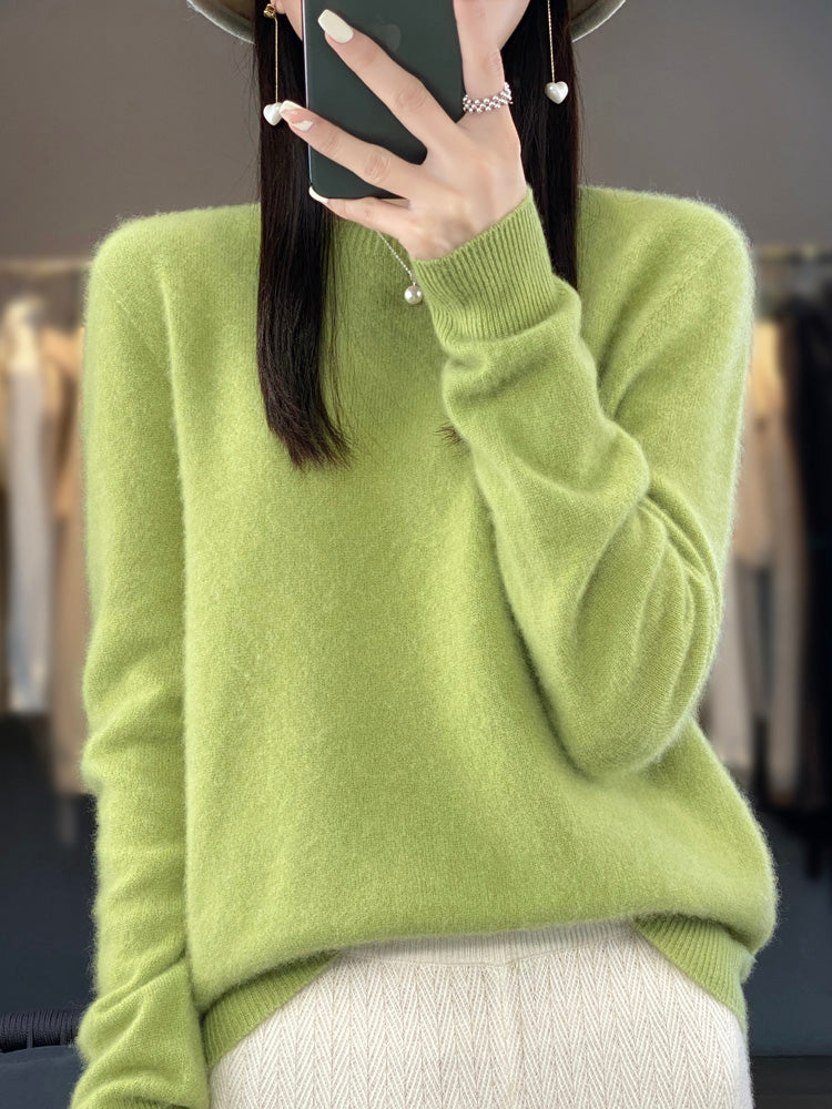 Women's Relaxed Crew Neck Soft Knit Pullover Sweater