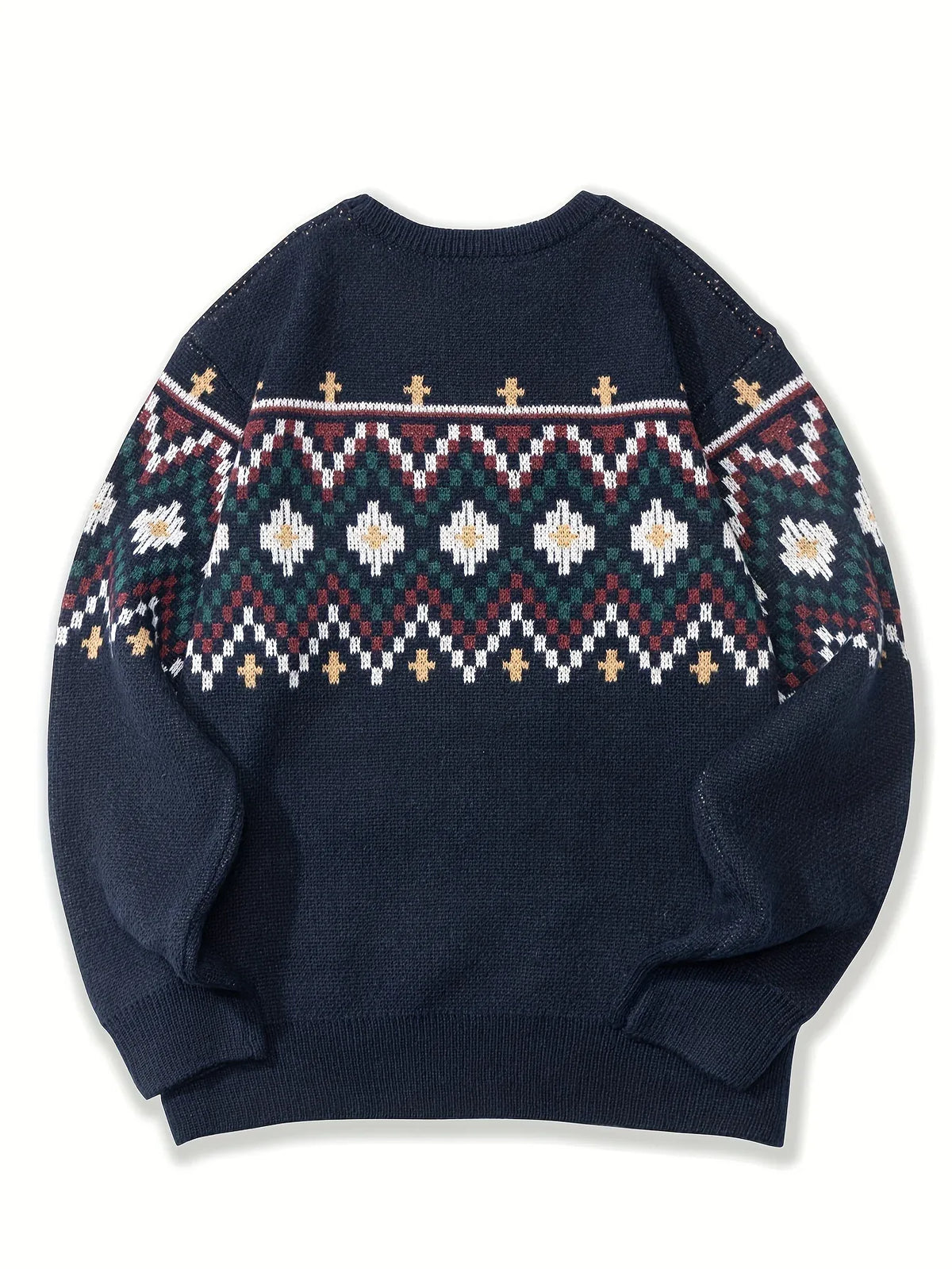 Men's Fair Isle Jacquard Crew Neck Jumper