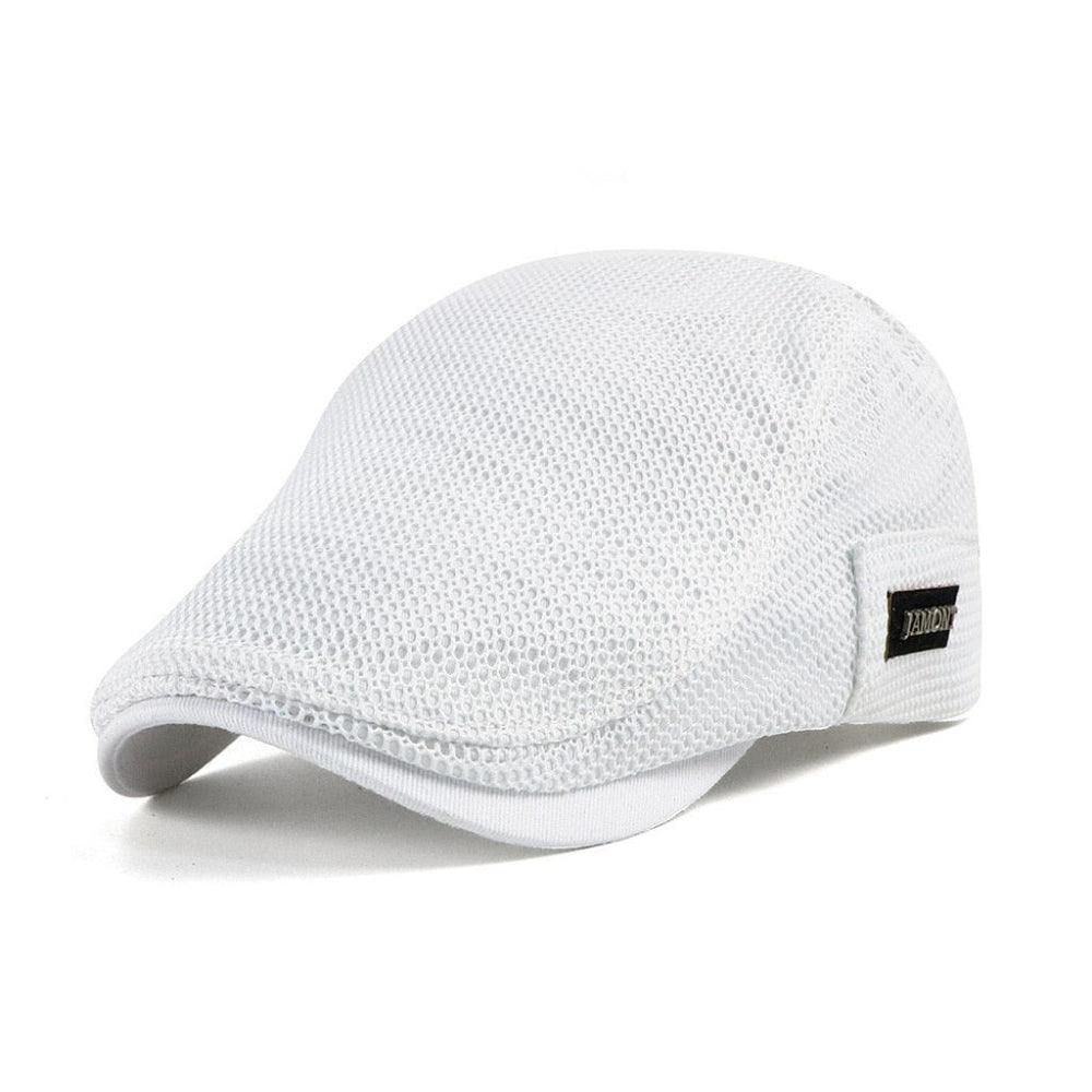 Breathable Mesh Newsboy Cap with Structured Panel Design
