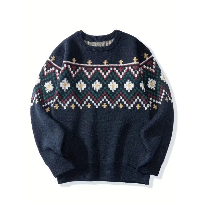 Men's Fair Isle Jacquard Crew Neck Jumper