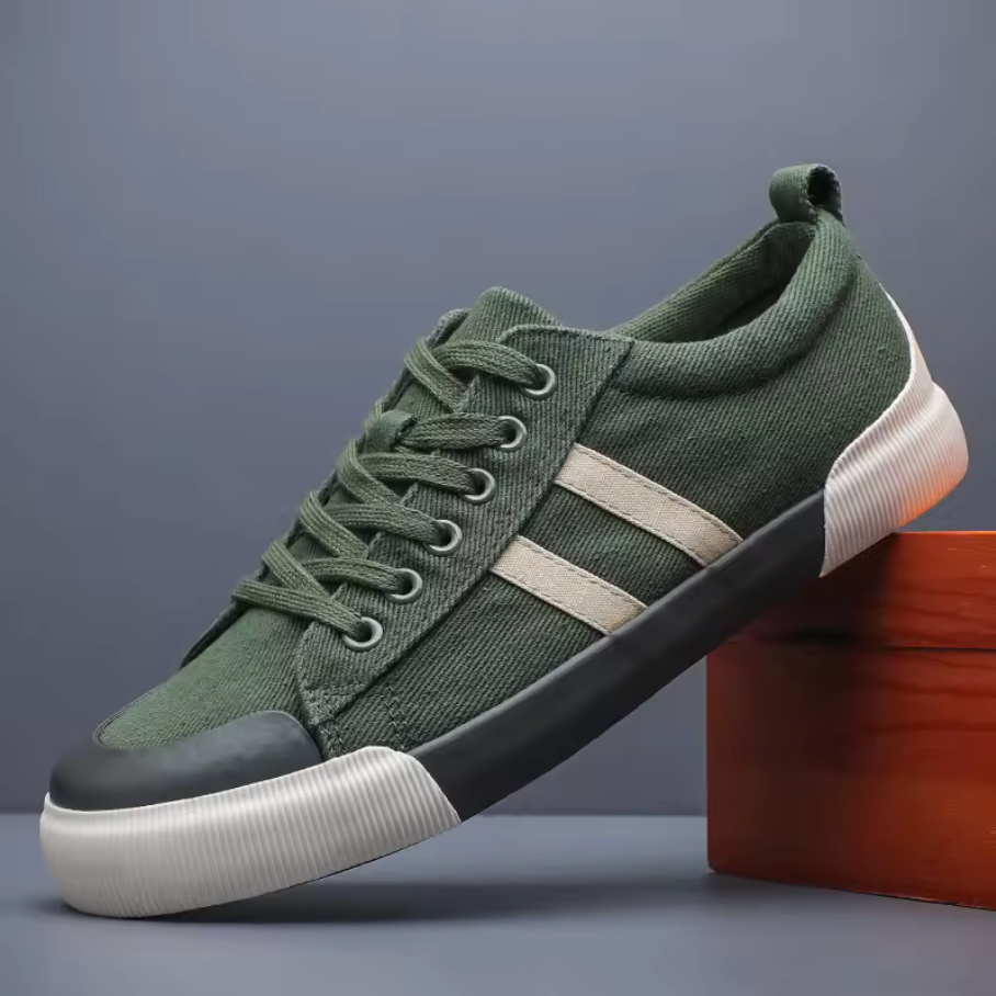 Canvas Low Top Sneakers with Reinforced Toe Cap