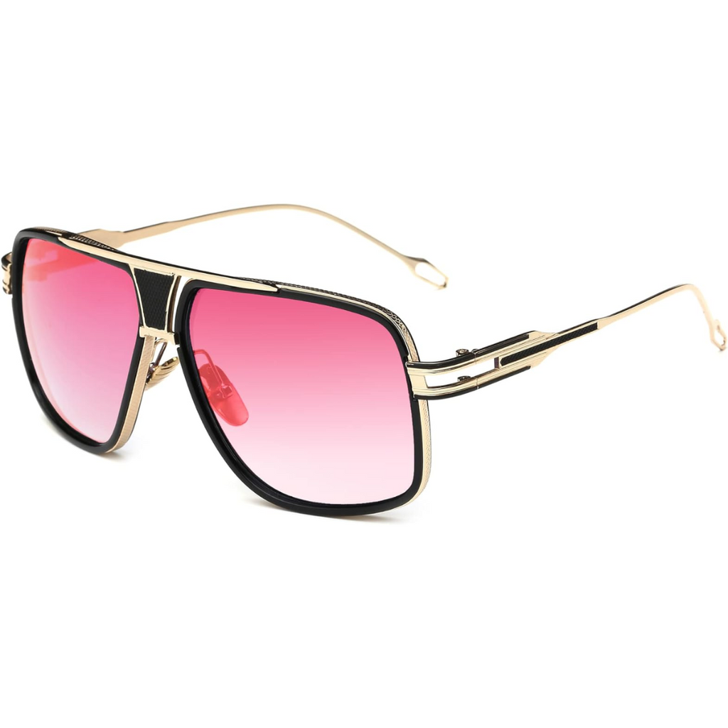 Oversized Aviator Sunglasses with Alloy Frame
