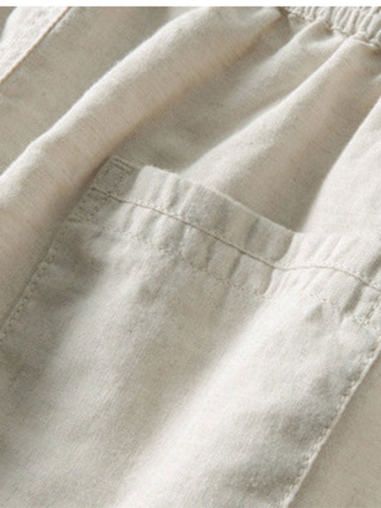 Linen Blend Shirt and Drawstring Trousers Co-Ord Set