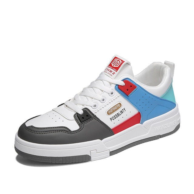 Low Top Skate Sneakers with Contrast Panel Design